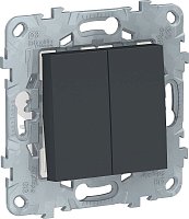 Переключатель без рамки Schneider Electric Unica New 2-кл. проходной антрацит
